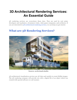 3D Architectural Rendering Services_ An Essential Guide