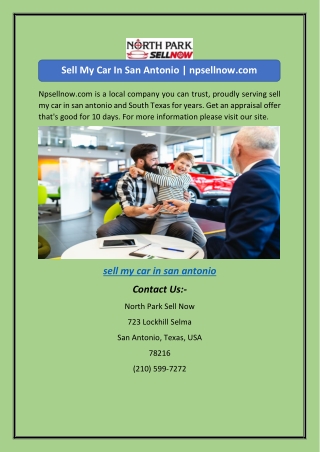 Sell My Car In San Antonio | npsellnow.com