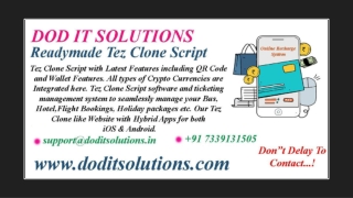 Readymade Tez Clone System - DOD IT Solutions