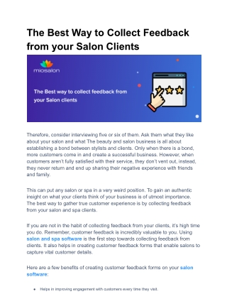 The Best Way to Collect Feedback from your Salon Clients