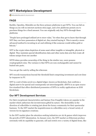 NFT Coin Development Services tokyotechie