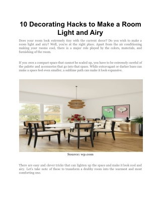 10 Decorating Hacks to Make a Room Light and Airy