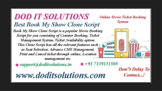 Readymade Book My Show Clone System - DOD IT SOLUTIONS