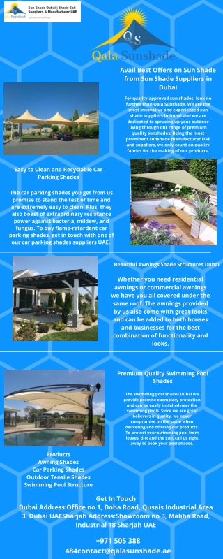 Sunshade Dubai- Your One-Stop Solution for Sunshade Structures UAE