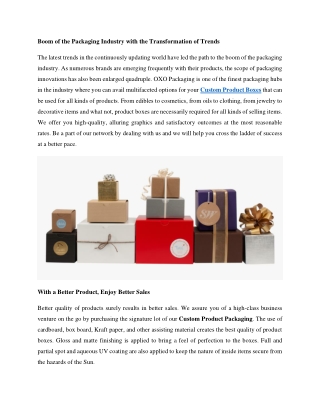 Custom Product Boxes