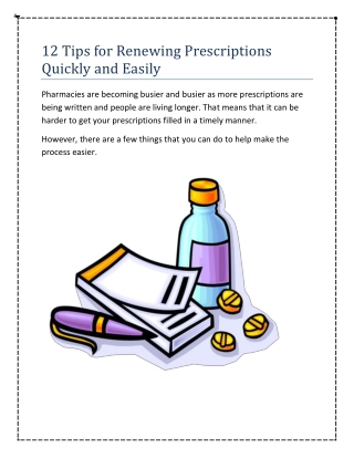 Renewing Prescriptions Quickly and Easily