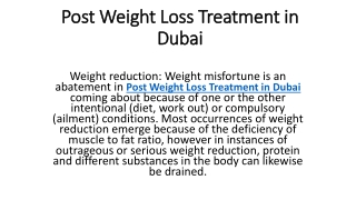 Post Weight Loss Treatment in Dubai