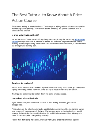 The Best Tutorial to Know About A Price Action Course