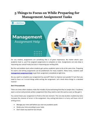 5 Things to Focus on While Preparing for Management Assignment Tasks