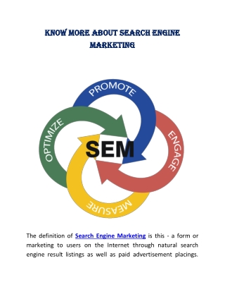 Know More about Search Engine Marketing