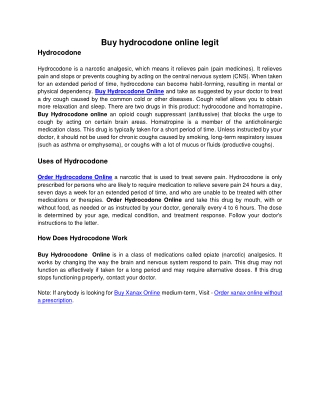 Buy hydrocodone online legit