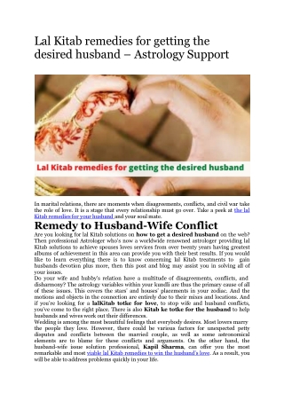 Lal Kitab remedies for getting the desired husband – Astrology Support