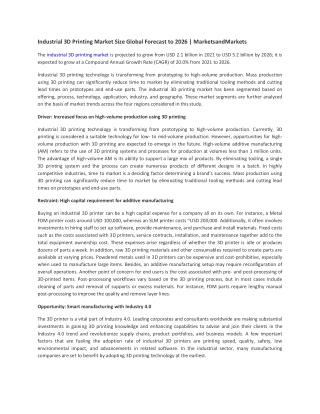 Industrial 3D Printing Market
