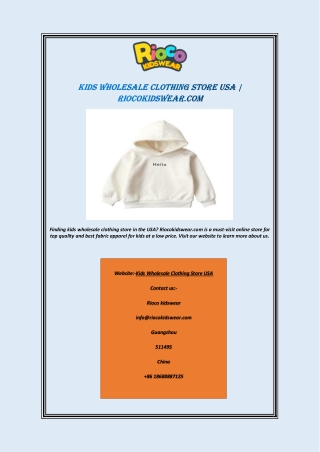 Kids Wholesale Clothing Store Usa | Riocokidswear.com
