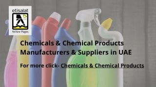 Chemicals & Chemical Products Manufacturers & Suppliers in UAE