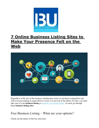 7 Online Business Listing Sites to Make Your Presence Felt on the Web