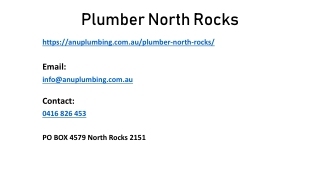 Where to Find a Reliable Plumber North Rocks, Australia?