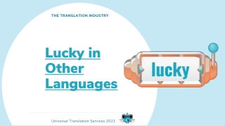 Lucky in Other Languages
