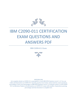 IBM C2090-011 Certification Exam Questions and Answers PDF