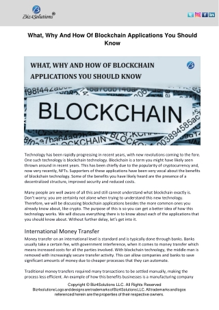 What, Why And How Of Blockchain Applications You Should Know