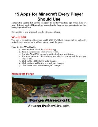15 Apps for Minecraft Every Player Should Use