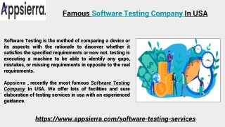 Famous Software Testing Company In USA