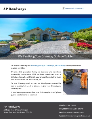 We Can Bring Your Driveway Or Patio To Life!
