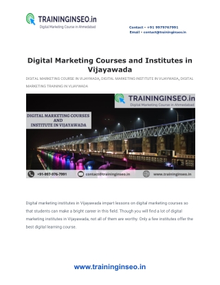 Digital Marketing Courses and Institutes in Vijayawada