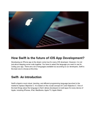 How Swift is the future of iOS App Development?