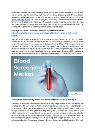 Blood Screening Market