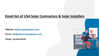 Email list of USA Solar Contractors & Solar Installers