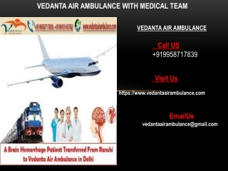 Best Air Ambulance in Goa| Vedanta Air Ambulance in Goa with Expertise Medical D