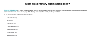 What are directory submission sites_