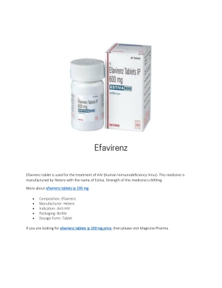 efavirenz tablets ip 200 mg price