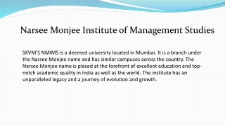 Narsee Monjee Institute of Management Studies | NMIMS Mumbai Courses