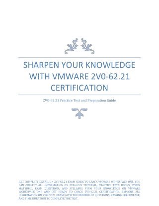Sharpen Your Knowledge with VMware 2V0-62.21 Certification