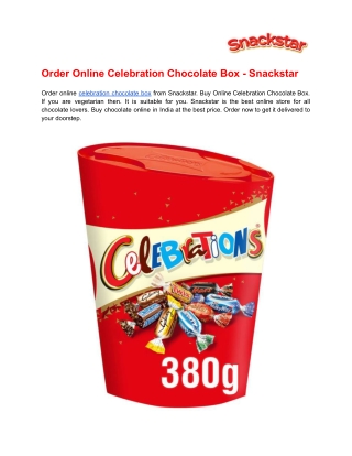 Order Online Celebration Chocolate Box