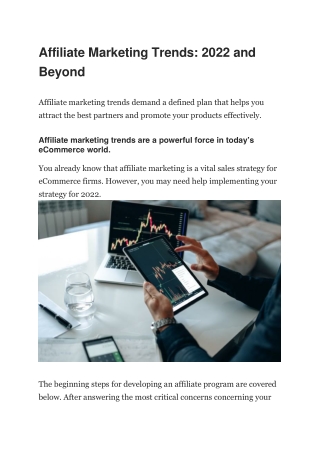 Affiliate Marketing Trends: 2022 and Beyond
