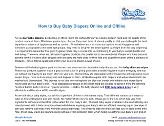 How to Buy Baby Diapers Online and Offline