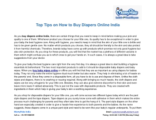 Top Tips on How to Buy Diapers Online India