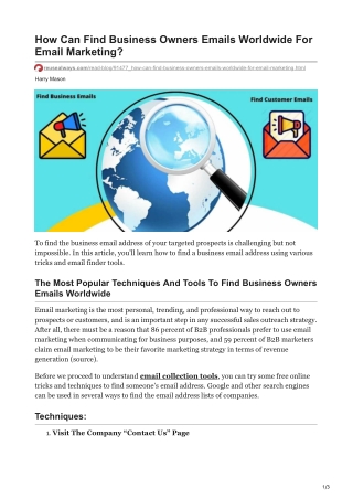 1How Can Find Business Owners Emails Worldwide For Email Marketing