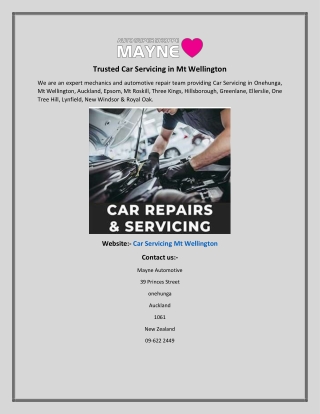 Trusted Car Servicing in Mt Wellington