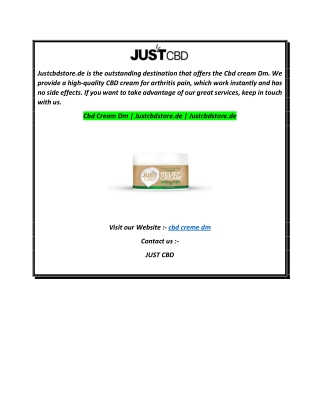 Cbd Cream Dm  Justcbdstore.de  Justcbdstore.de