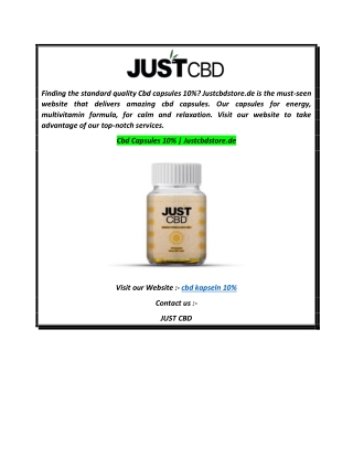 Cbd Capsules 10%  Justcbdstore.de