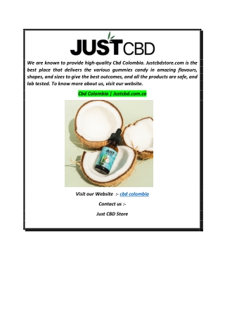 Cbd Colombia  Justcbd.com.co