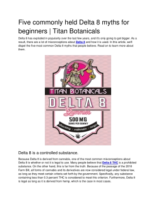 Five commonly held Delta 8 myths for beginners _ Titan Botanicals