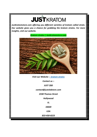 Kratom strains  Justkratomstore.com