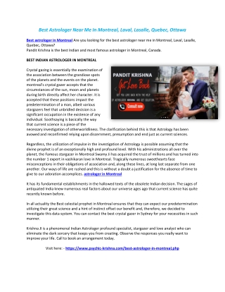 Best Astrologer Near Me In Montreal, Laval, Lasalle, Quebec, Ottawa