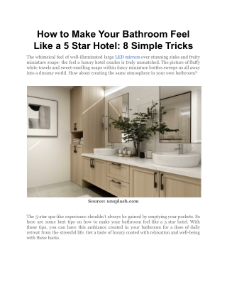 How to Make Your Bathroom Feel Like a 5 Star Hotel_ 8 Simple Tricks