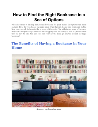How to Find the Right Bookcase in a Sea of Options